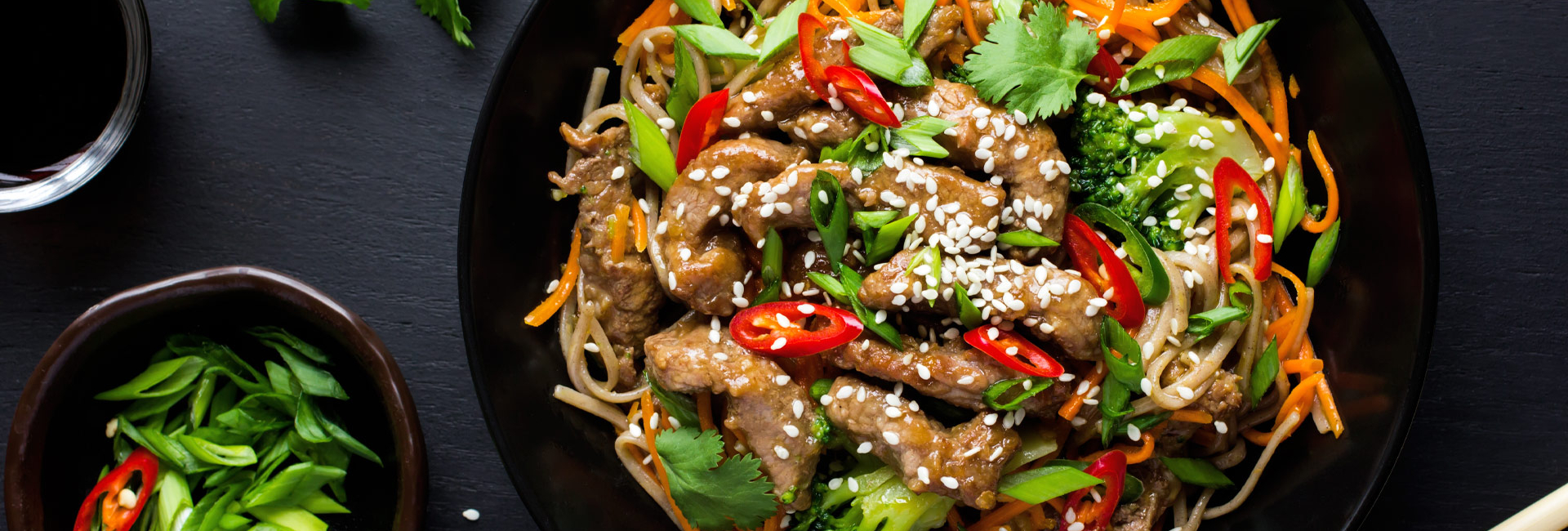 Asian beef and sesame seed salad