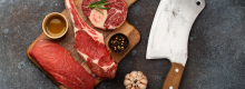 Cuts of meat on a chopping board