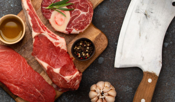 Cuts of meat on a chopping board